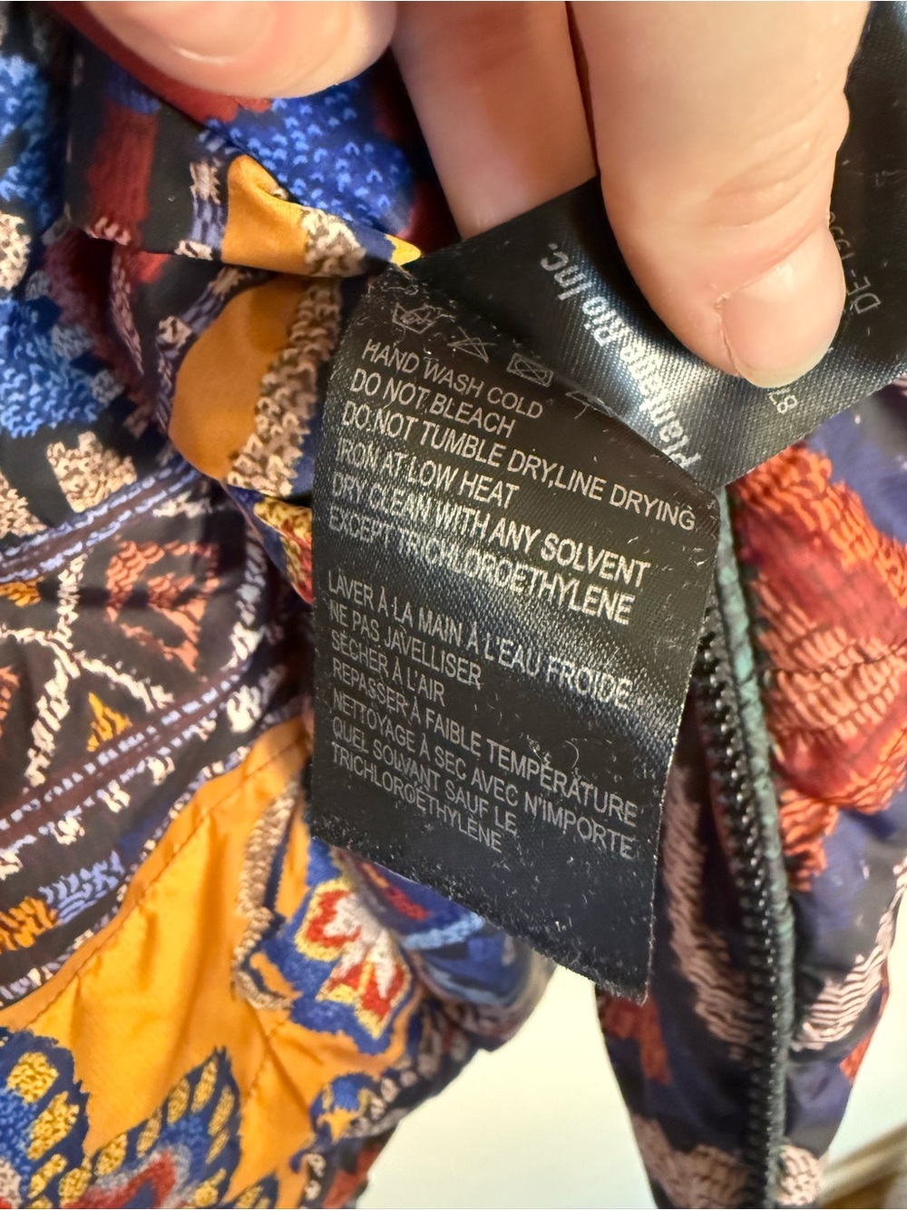 Farm Rio Black Sunset Tapestry Reversible Puffer Kimono Jacket Size XS - Picture 5 of 8